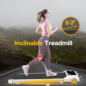 Under Desk Treadmills, 265LBS Capacity Portable Treadmill Walking Pad with Bluetooth and LED Display Electric Running Machine for Home Office Use Inst