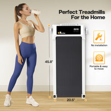 Under Desk Treadmills, 265LBS Capacity Portable Treadmill Walking Pad with Bluetooth and LED Display Electric Running Machine for Home Office Use Inst
