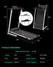Folding Treadmill for Home - Slim Compact Running Machine Portable Electric Treadmill Foldable Treadmill Workout Exercise for Small Home Apartment Gym