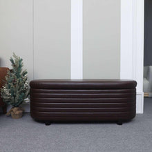 PU Storage Ottoman Bench  for Bedroom End of Bed Stool with Safety Hinge for Living Room, Entryway